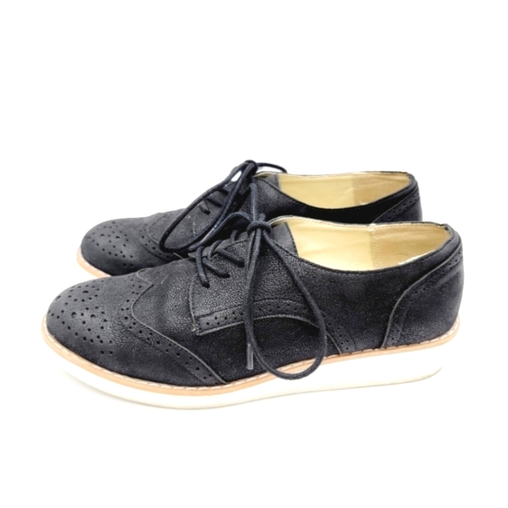 Fergalicious Platform Wedge Wingtip Oxford Loafers 6